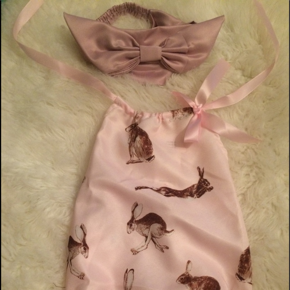 Baby girl Easter romper with bow headband