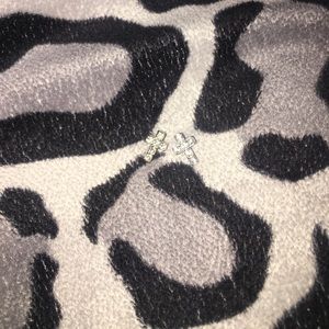 Dillard's cross rhinestone earrings