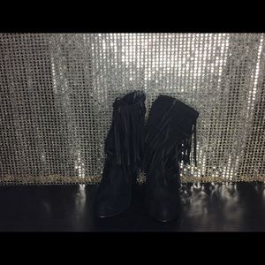 Black FRINGE Booties! Sz 11 MUST GO!!!!