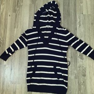 ON HOLD Striped Long Sleeve Hooded Sweater