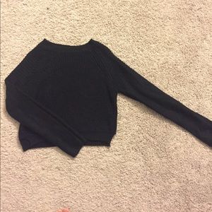 TOBI Black Cropped Knit Sweater