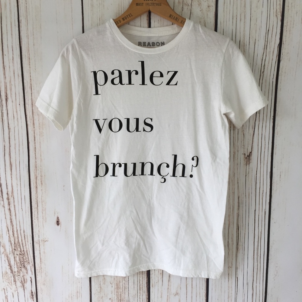 "Do you speak Brunch?" Sz: XS • French writing 🍾