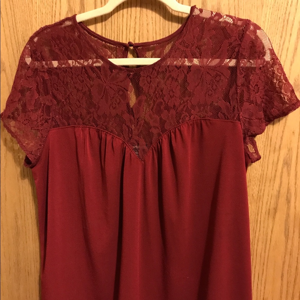 Burgundy lace top