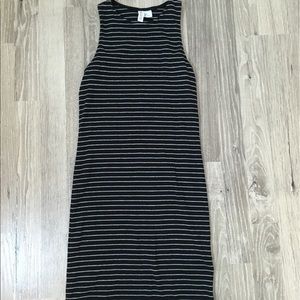 ON HOLD Black & White Striped Midi Tank Dress
