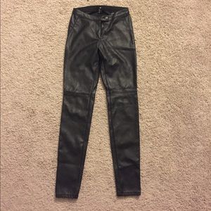 H&M Black Faux Leather Skinny Hot Pants