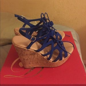 Charlotte Russe blue wedges size 7