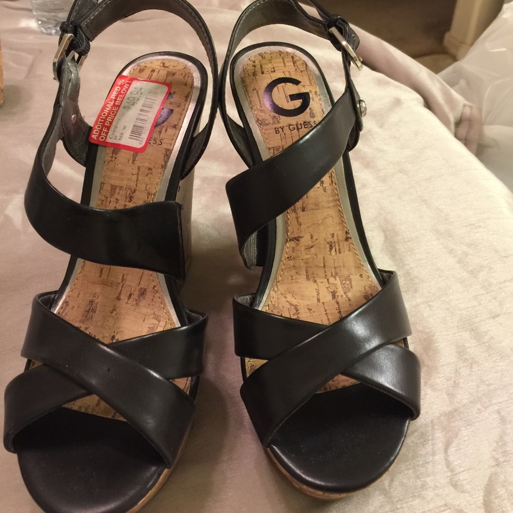 G by Guess black wedges