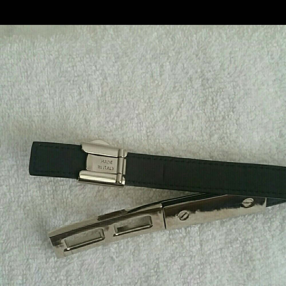 Reposh Ferragamo belt, skinny belt,silver buckle.