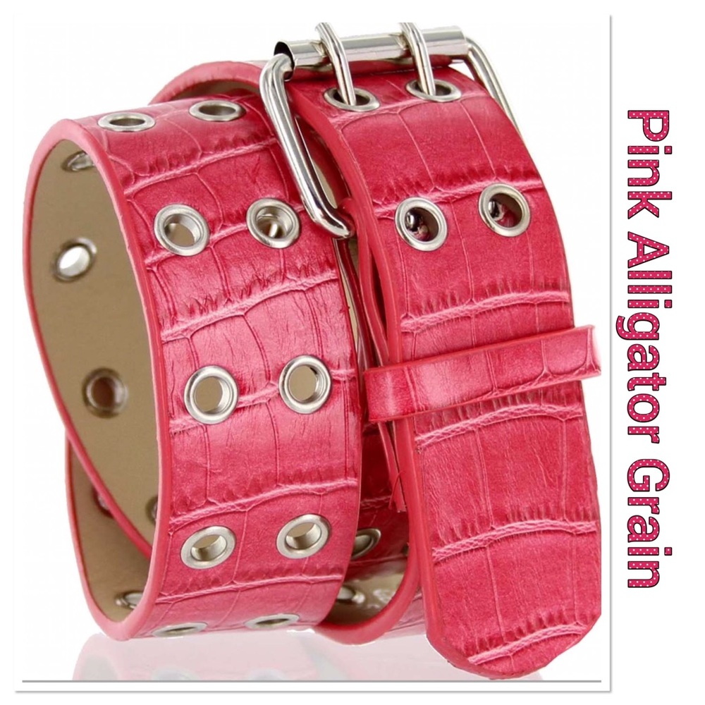 Pink Leather Belt