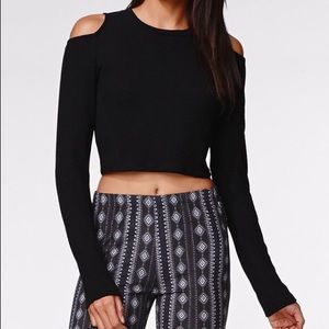 Kendall + Kylie Black Crop Top