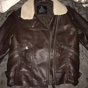 Brown leather jacket