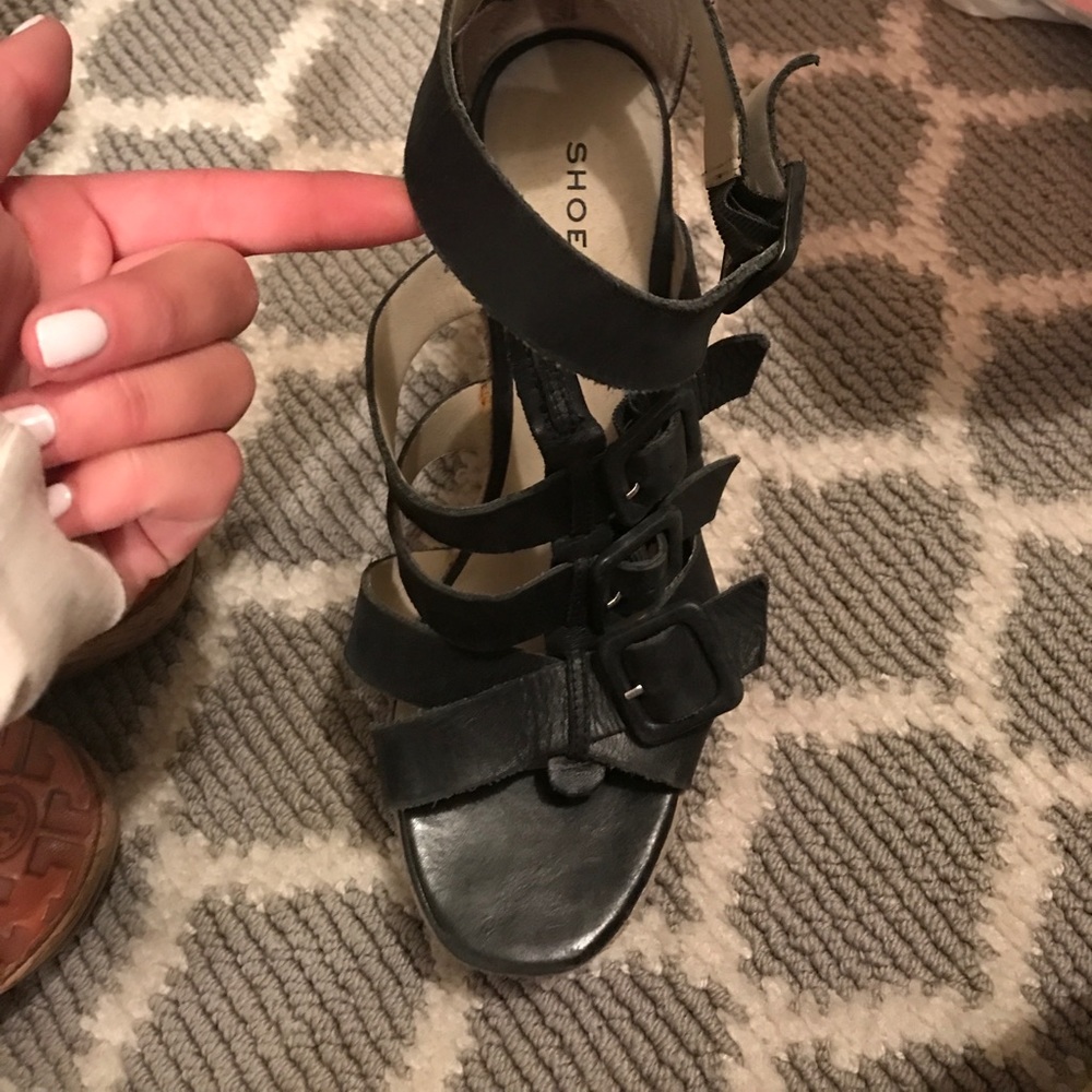 Black wedges in a size 8
