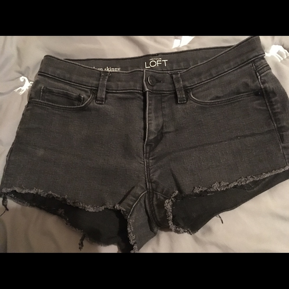 LOFT black denim shorts