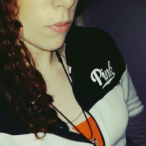 PINK VS Black Sweatshirt SIZE M Striped Jacket