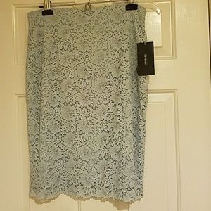 Light blue lace pencil skirt Zara L