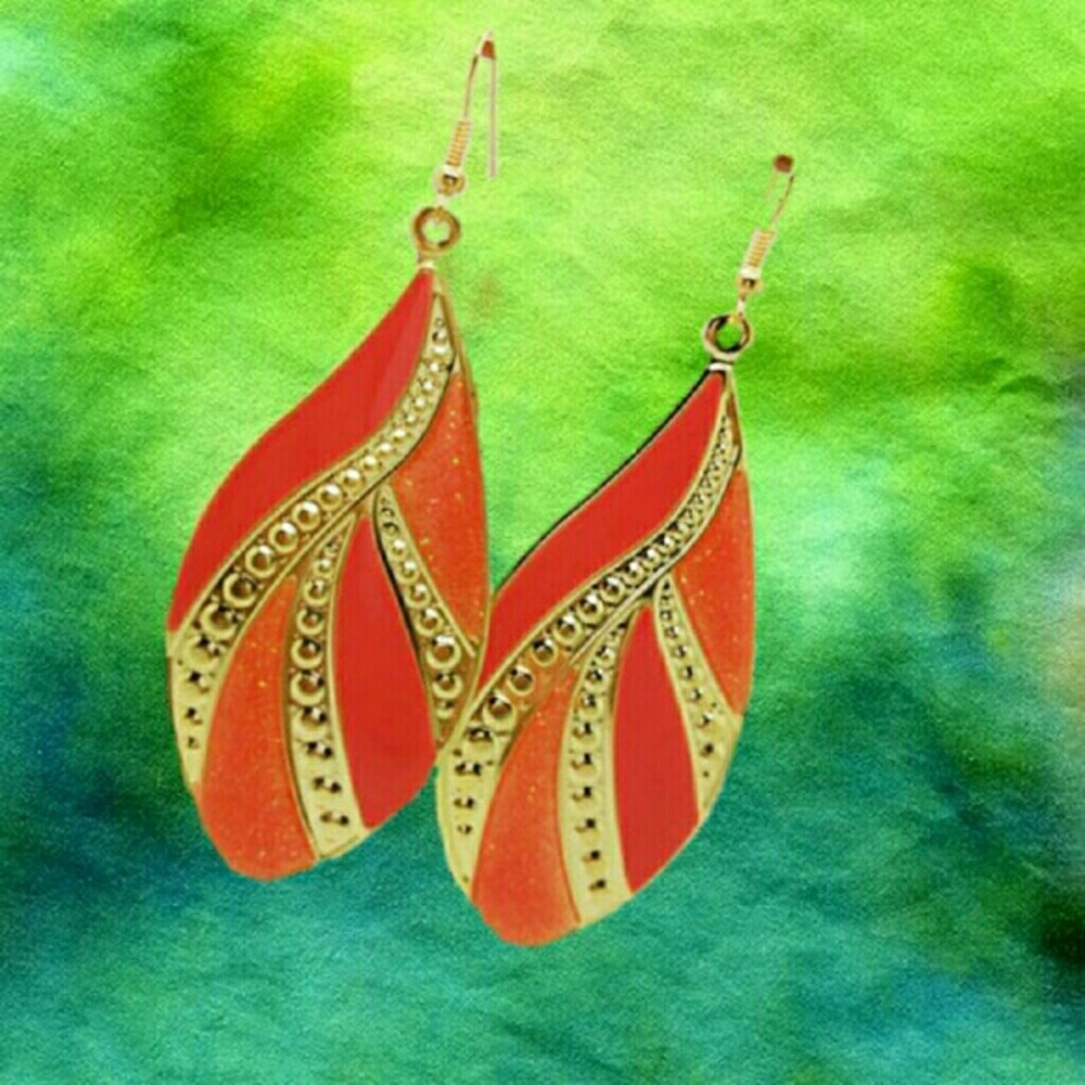 Boho Style Highly Enameled Earrings - Picture 2 of 4