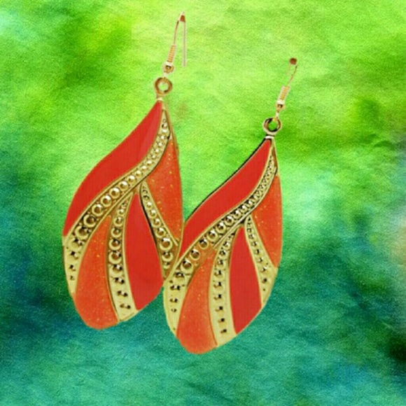 Boho Style Highly Enameled Earrings - Picture 2 of 4