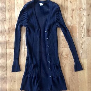 EUC Long Black Stretchy Cardigan