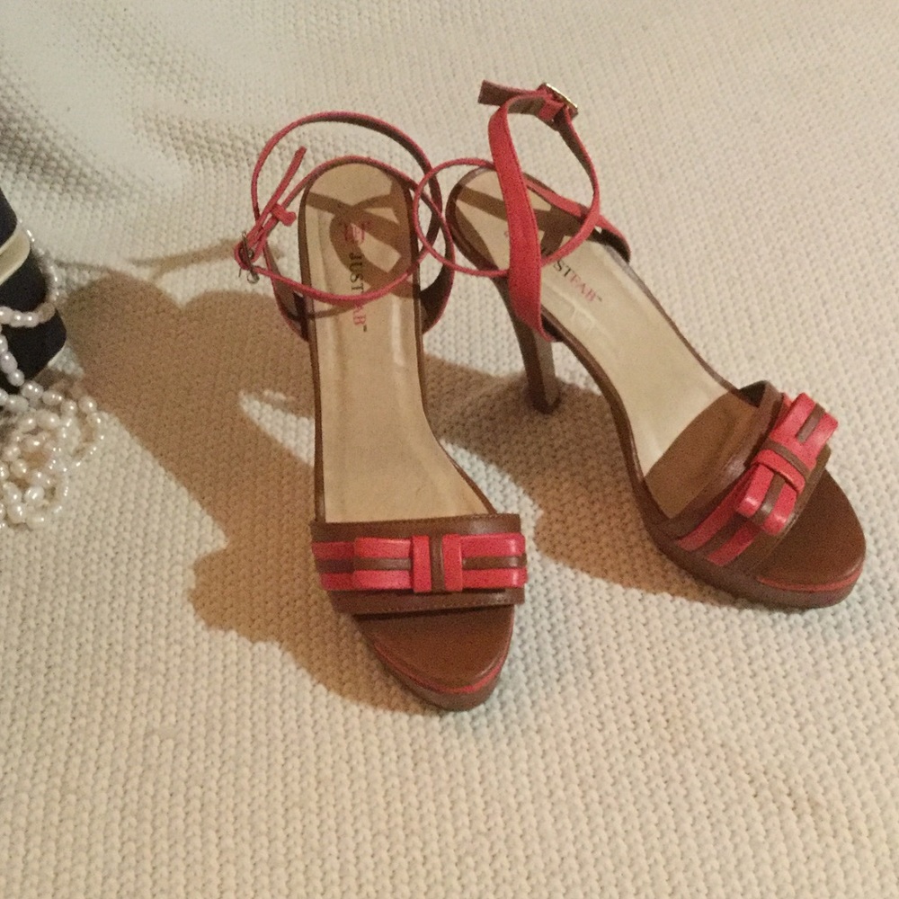 Heeled Sandals with Bow Detail and Ankle Strap