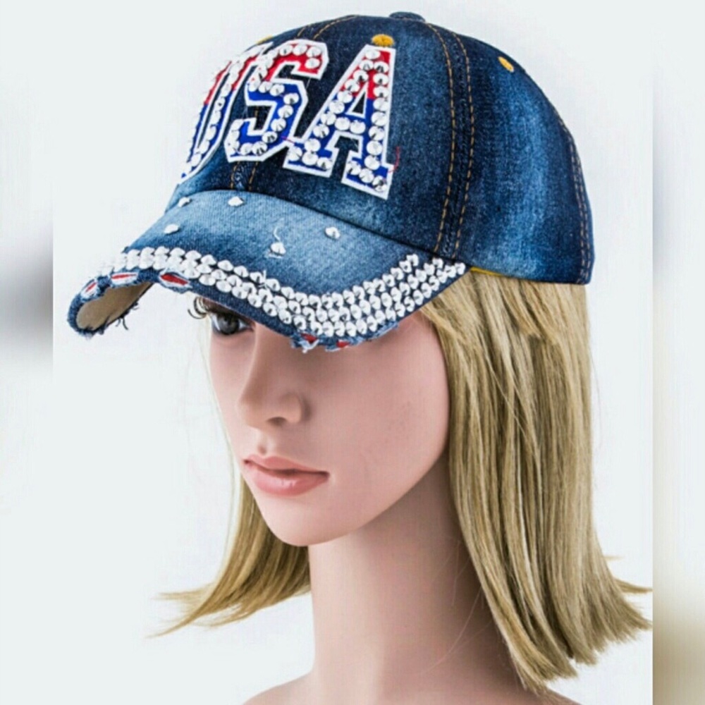 🅢🅐🅛🅔 USA Denim Hat - Picture 2 of 2