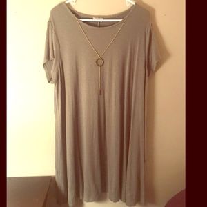 Olive green dress with gold detachable necklace