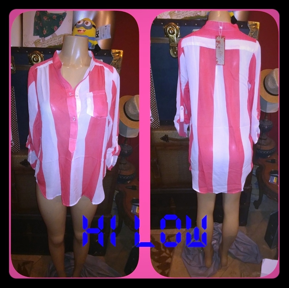 Striped blouse long sleeve