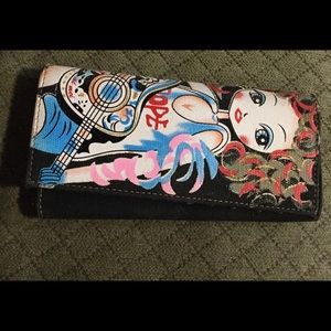 Super cute painter comic girl wallet