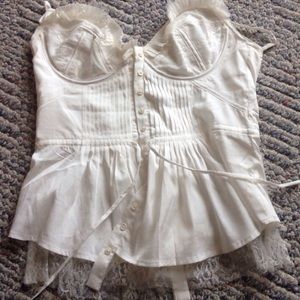 Corset tank with lace detail