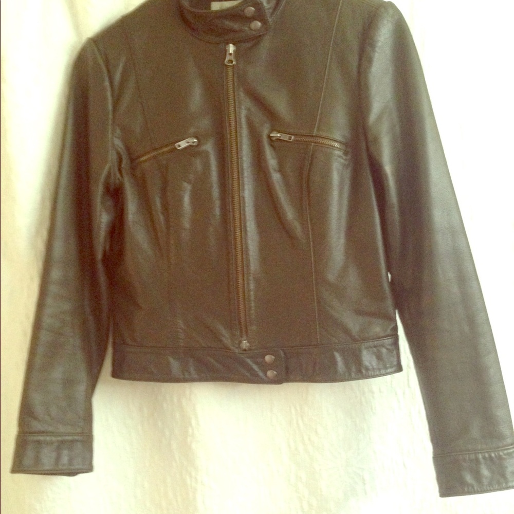 Dark Olive Green motor leather. Vintage Nine West