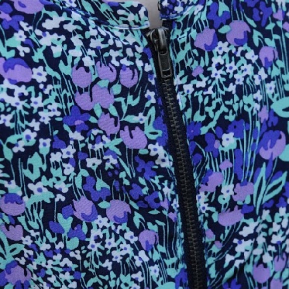 ANLO Green Floral Sundress Dress With Pockets - Picture 5 of 6