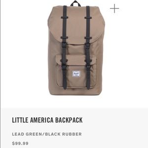 NWT HERSCHEL LITTLE AMERICA BACKPACK LEAD GREEN
