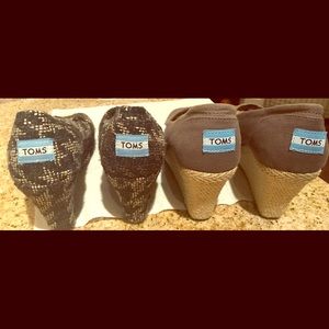Toms Wedges Grey / Toms Wedges Black Brown & White