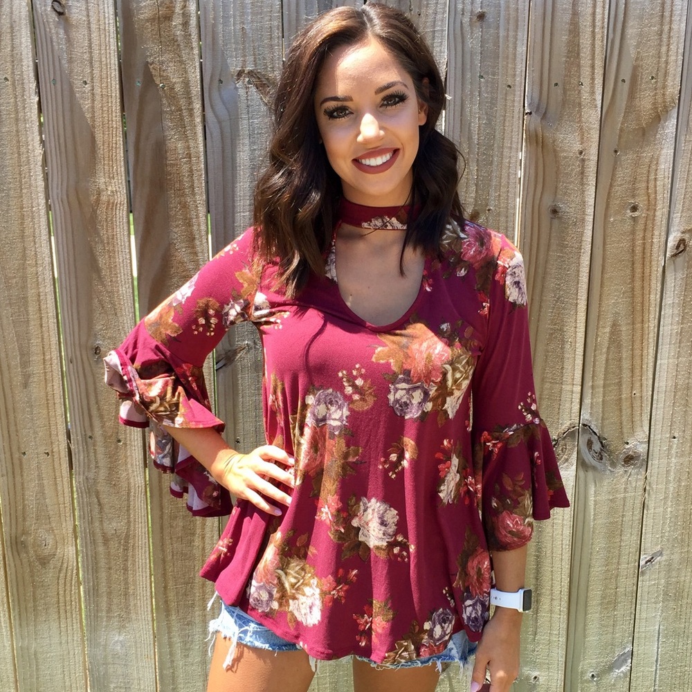 Wine floral top
