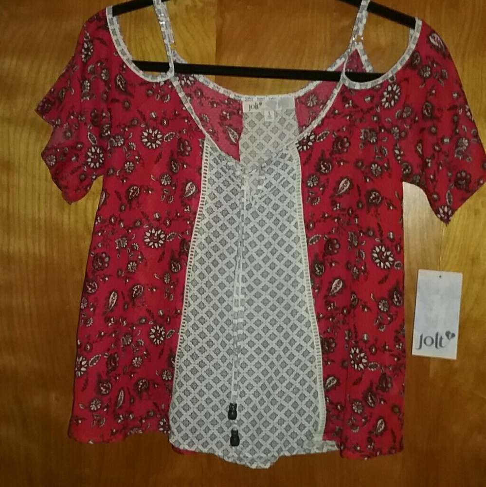 💎NEW💎 Jolt Cold Shoulder Peasant Top