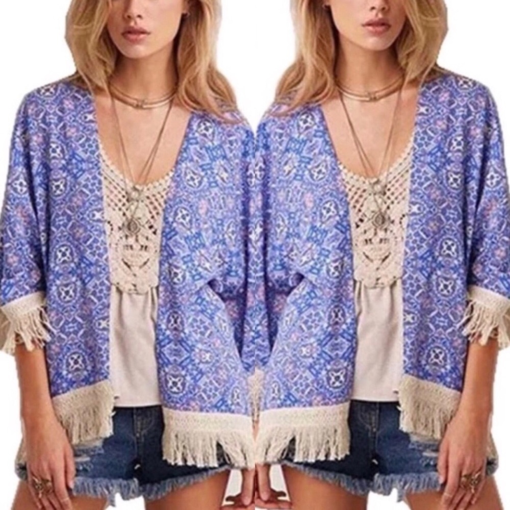 ⚡️HOST PIC⚡️Boho Blue Kimono