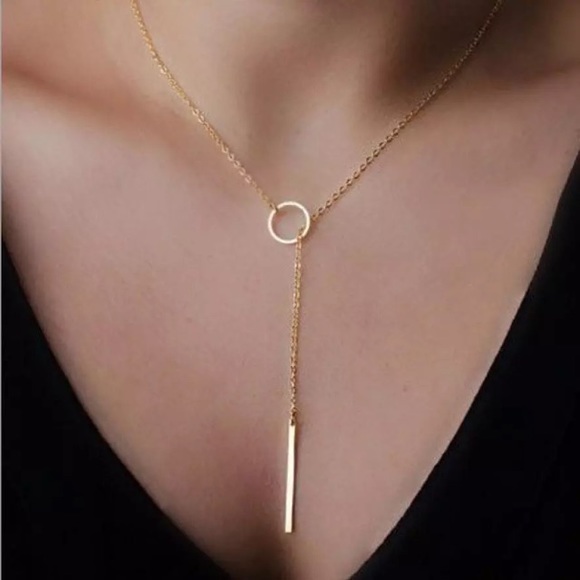 Free People Accessories - 💥Open circle gold lariat necklace! 🆕🌟$4 ADD ON