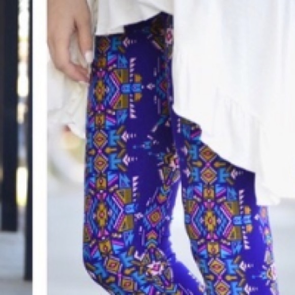 CLEARANCE - NEW Cobalt blue Aztec leggings - Picture 2 of 4