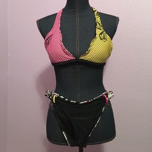 3 Piece Miss Mod Volcom Bikini Tops and Bottoms