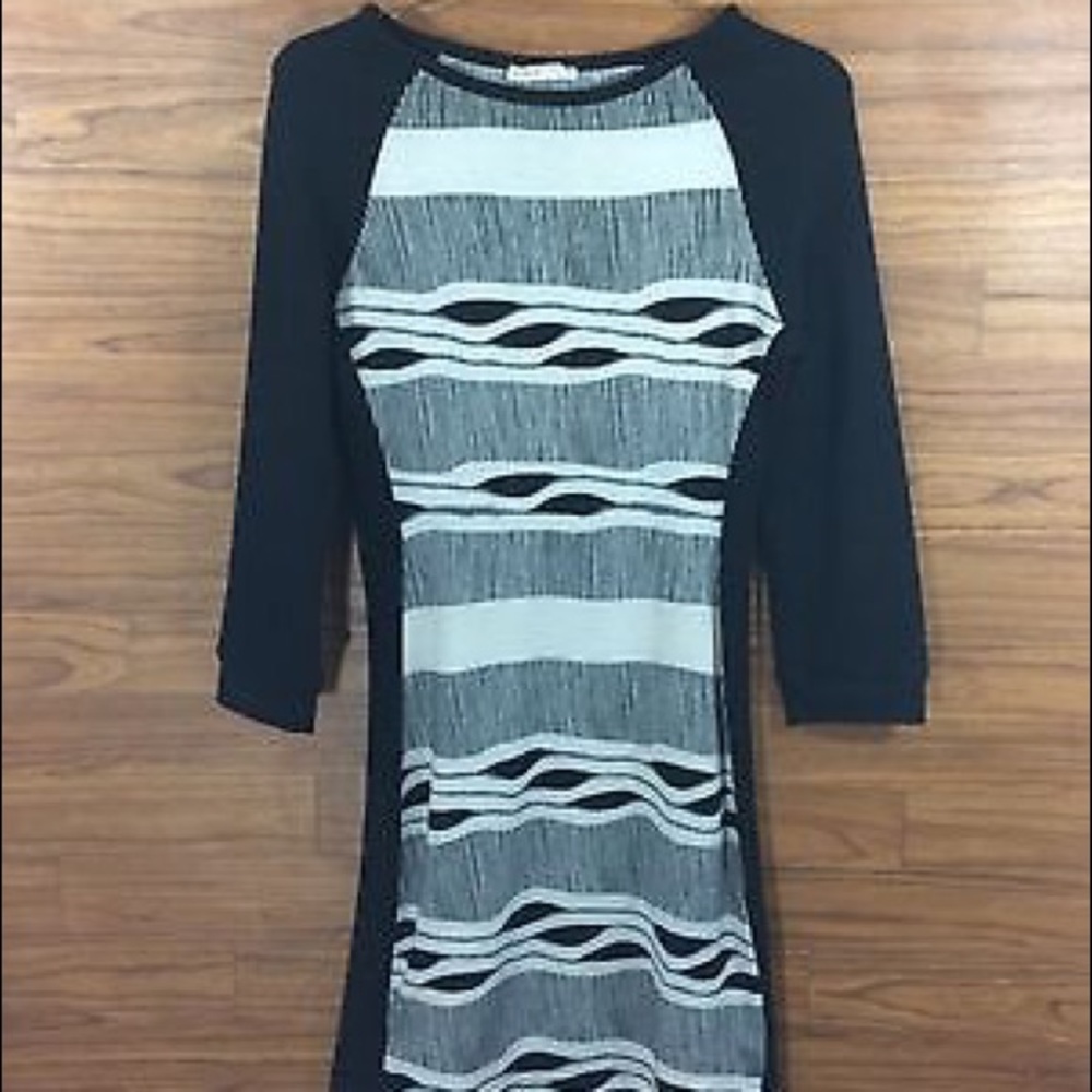 Anthropologie Tunic Knit Dress Striped Abstract S
