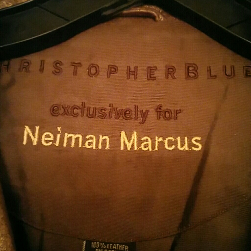 Christopher Blue Leather 3/4 jacket!