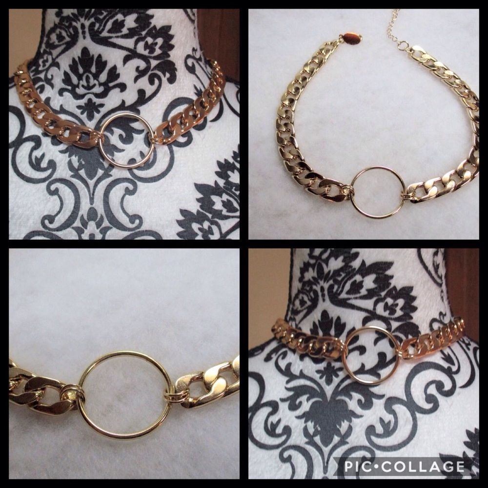 Gold Chain Circle Choker / Necklace - Picture 4 of 5