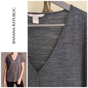 Slubbed Shine High-Low Tee in Charcoal