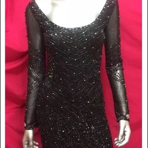 Paola Zambony Couture Hand Beaded Cocktail Dress
