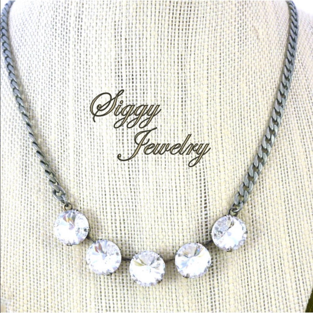 Swarovski Clear Crystal Five Stone Necklace