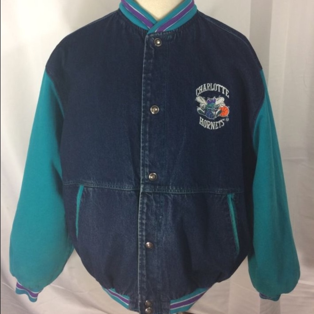 NBA Charlotte Hornets STARTER Jacket BLUE Jean
