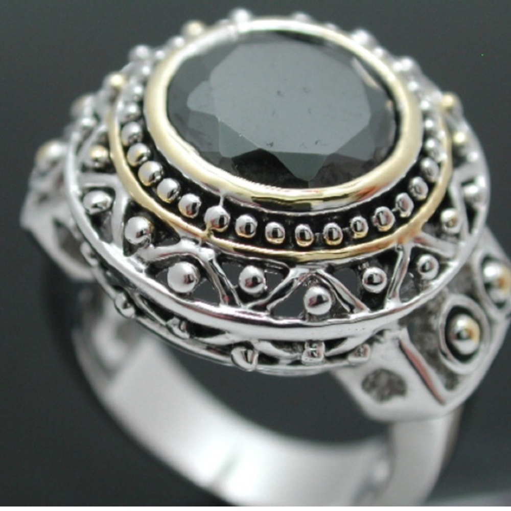 Stunning Black Onyx Lead Free Ring Size 7
