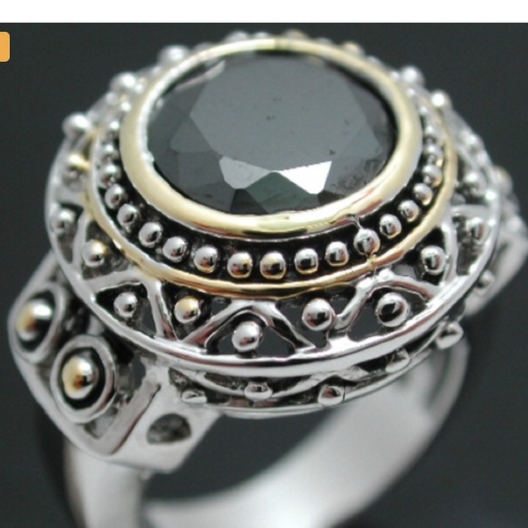 Stunning Black Onyx Lead Free Ring Size 7 - Picture 2 of 5