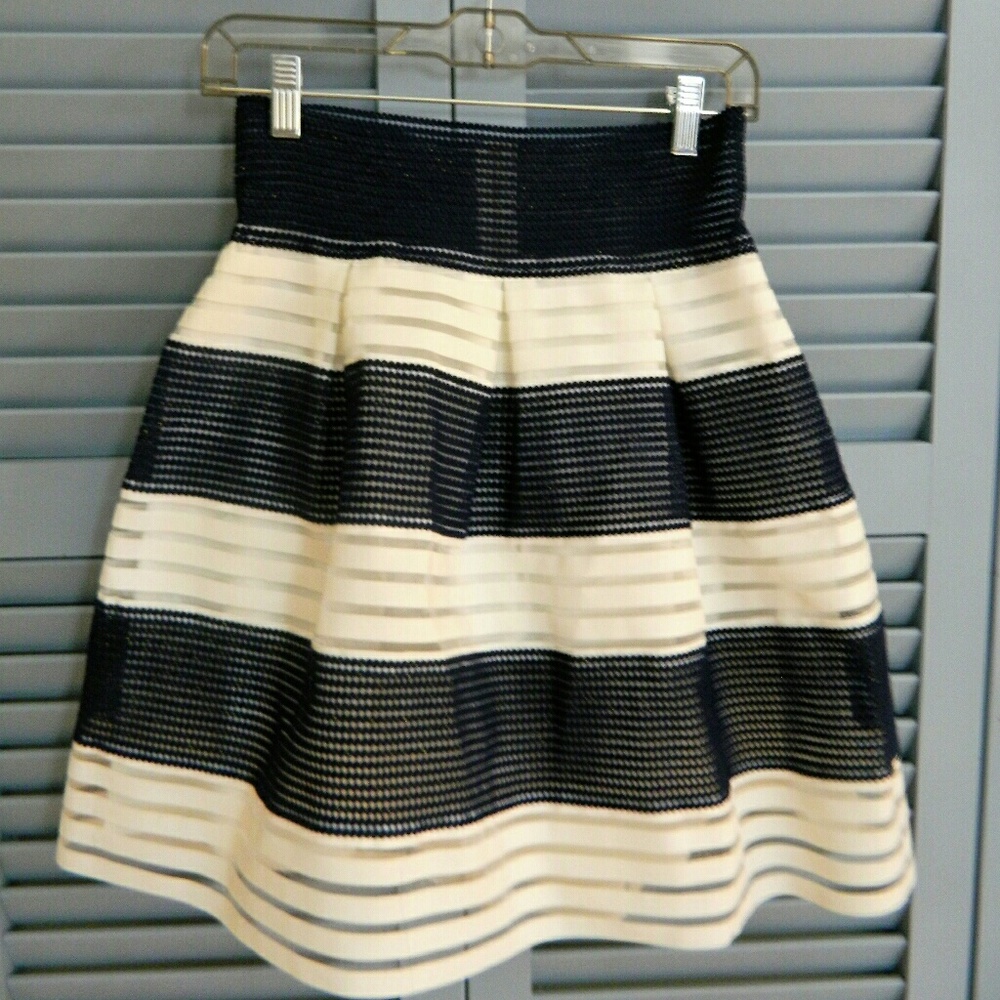 Miami | Navy & White Striped Circle Skirt