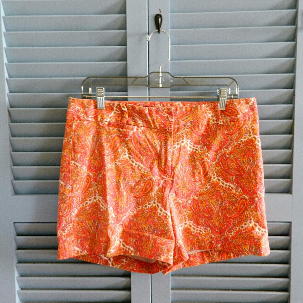 Talbots | Orange & Red Paisley Shorts