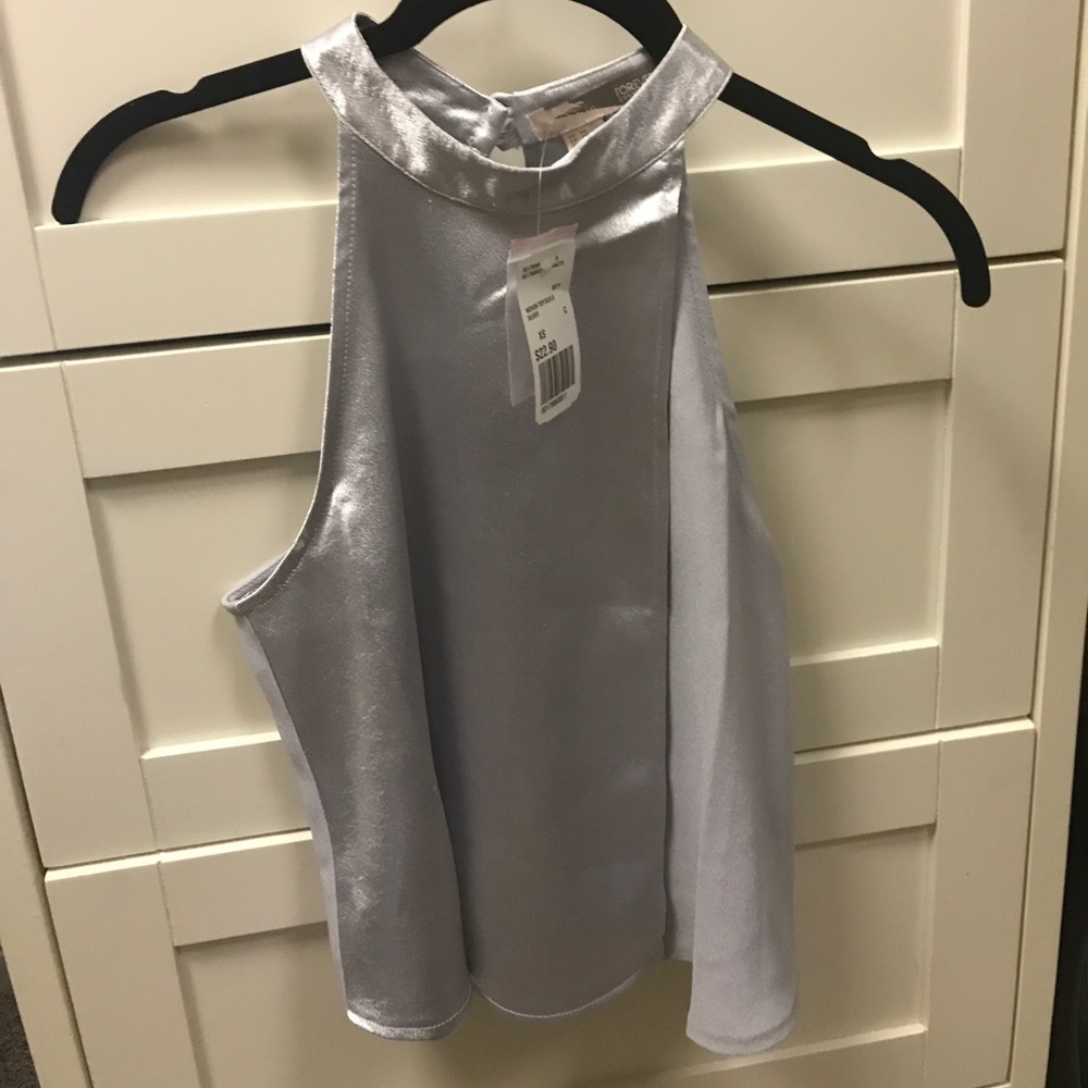 Silver halter top